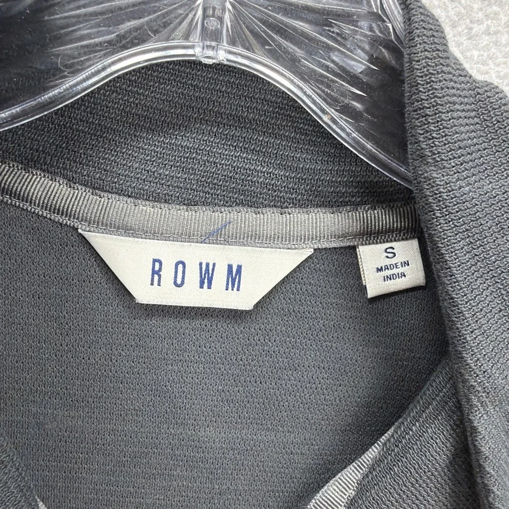 ROWM Sweater Shirt Men Small Grey Golf Casual Basic Henley 1/4 Snap T Sweatshirt